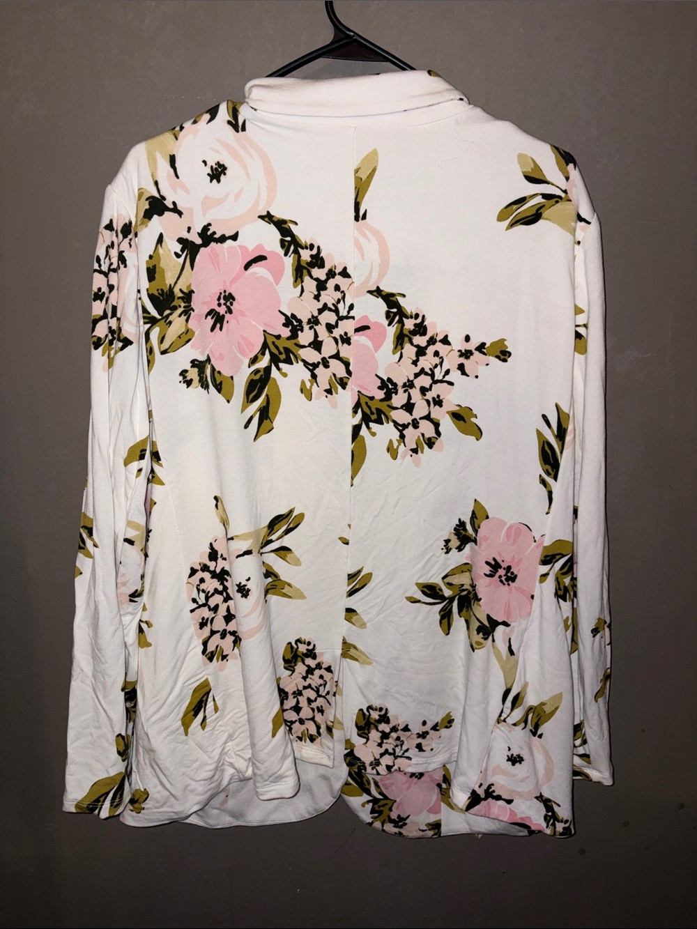 Philosophy White Blazer with Pink Rose & Olive Leaf Print - Picture 3 of 3